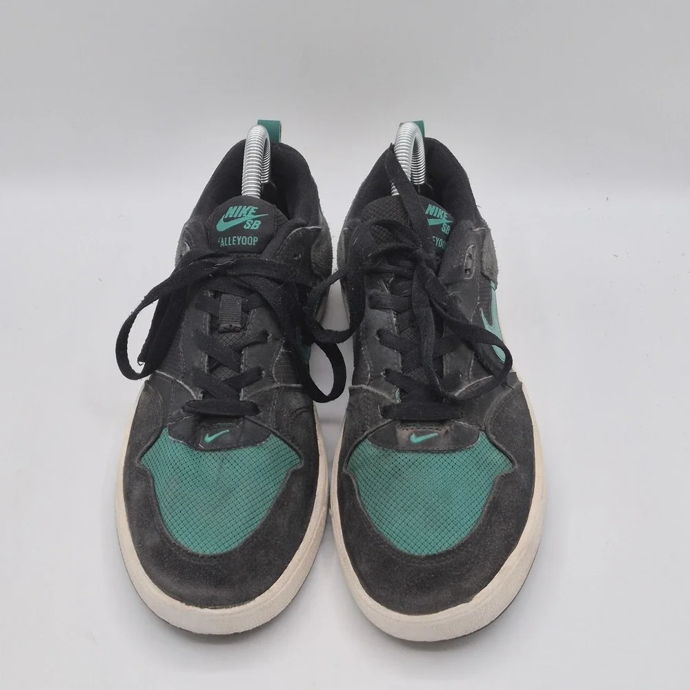 Nike SB Alleyoop Shoes Mens Size 8 Black Green‎ Suede Skate Sneakers CJ0882-007